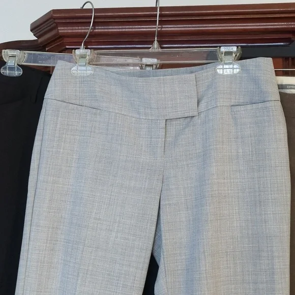 Express Editor Stylish Black, Gray, and Tan Trousers Set Size 6 - Picture 3 of 9